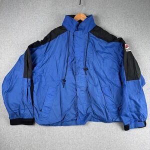 Vintage Marlboro Unlimited Windbreaker Jacket Blue Black Men's XL 90s Racing Zip